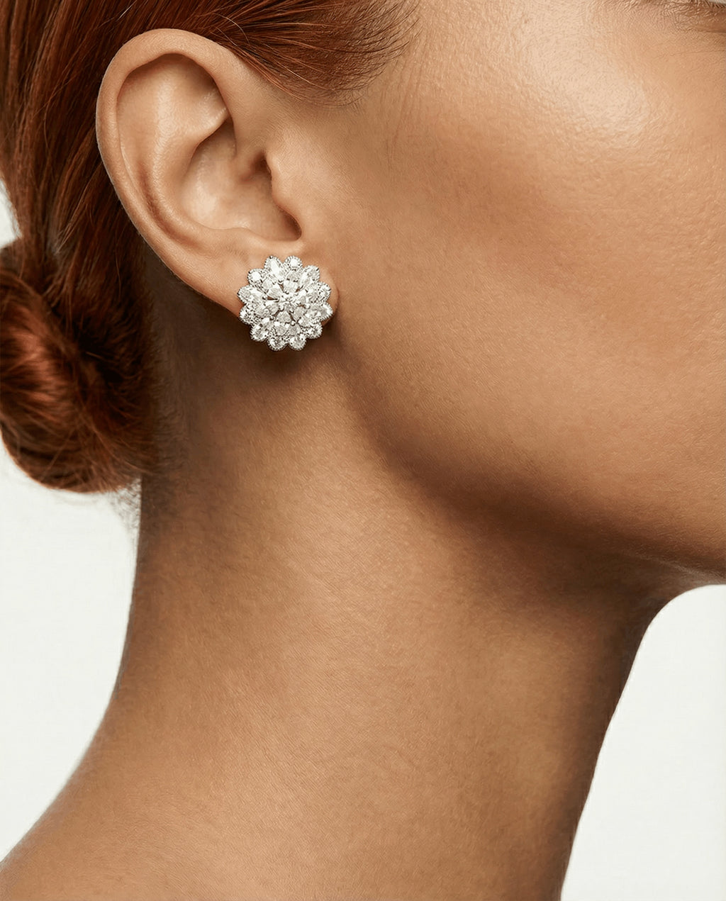 Big Flower Stud Earrings 