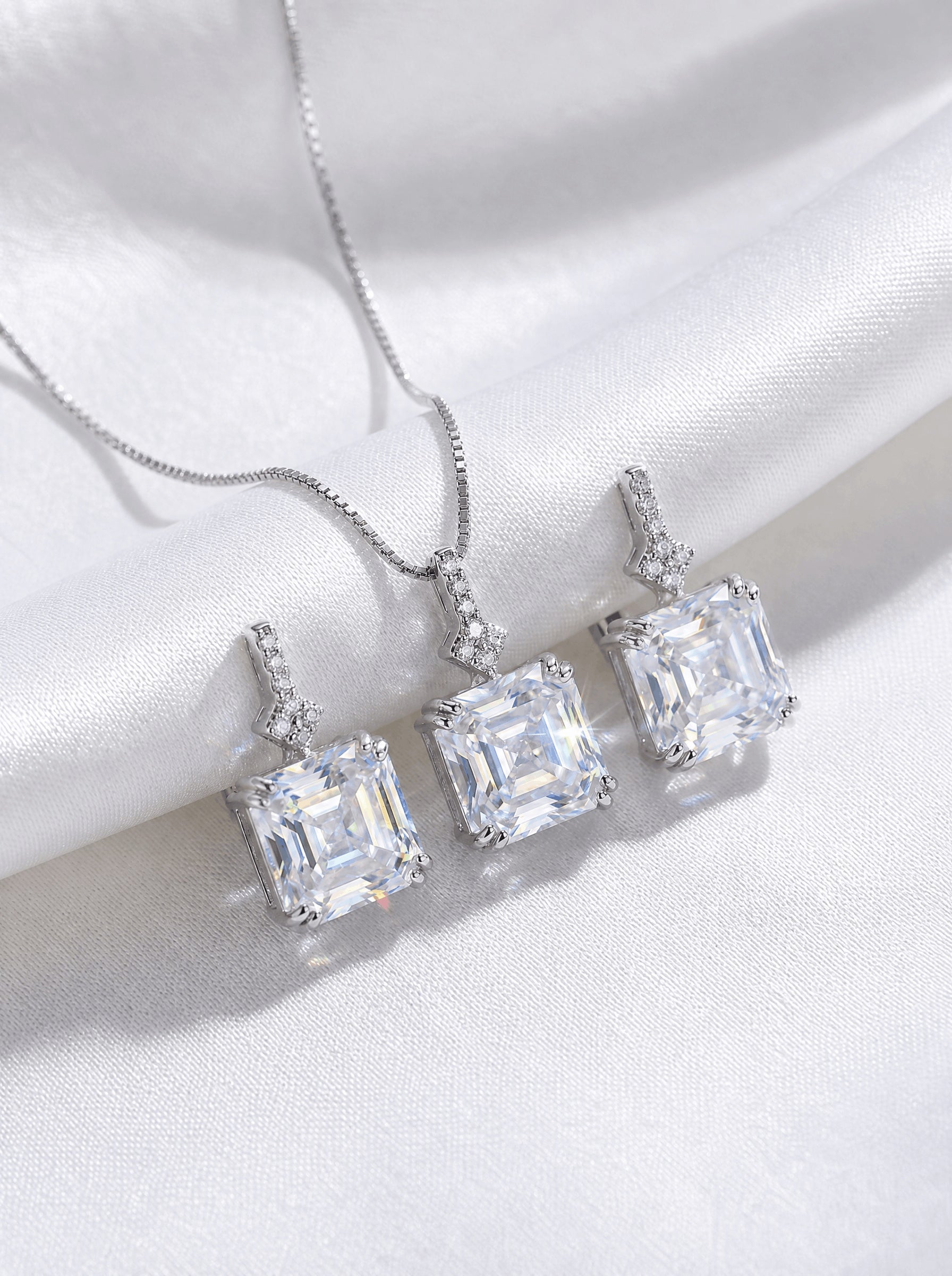 Asscher Cut Box Jewelry Set 