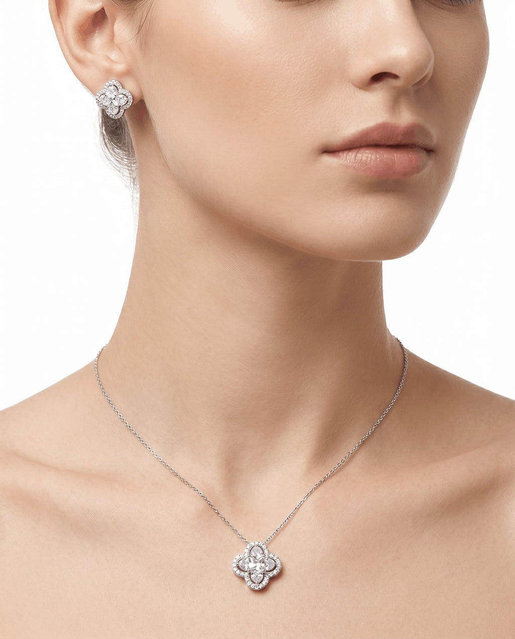 Flower Pendant Jewelry Set 