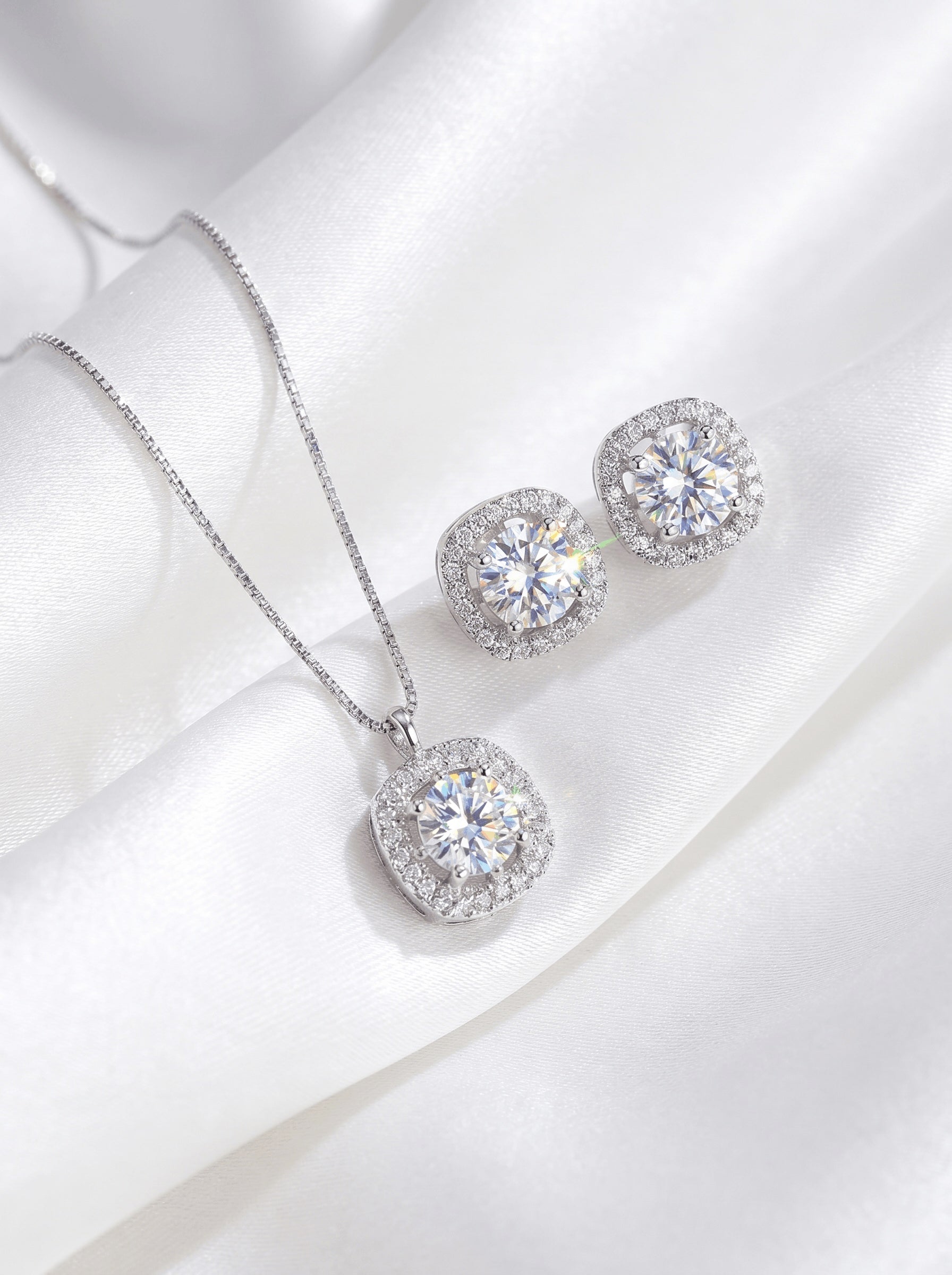 Pave Pendant Jewelry Set 