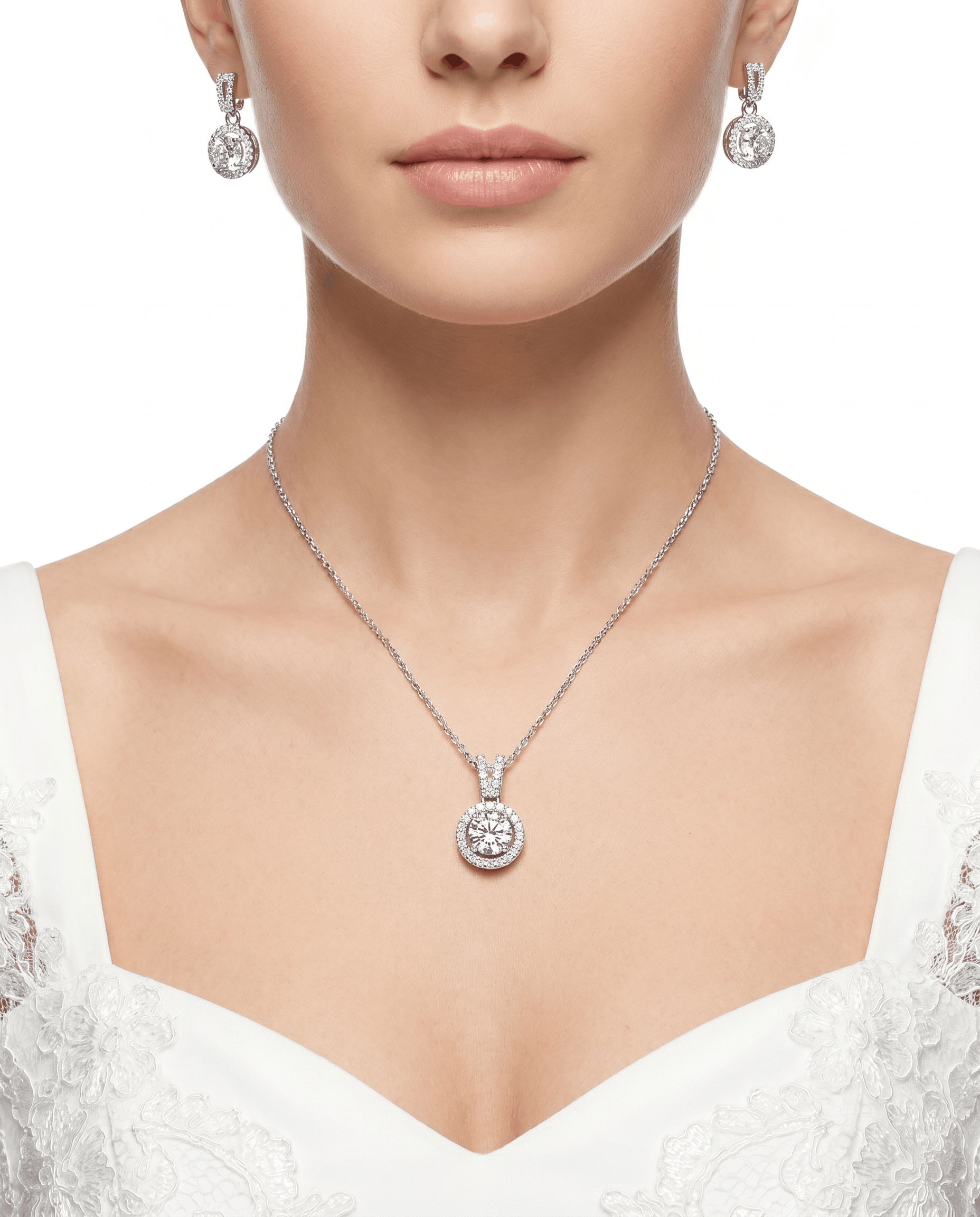 Round Pendant Jewelry Set 
